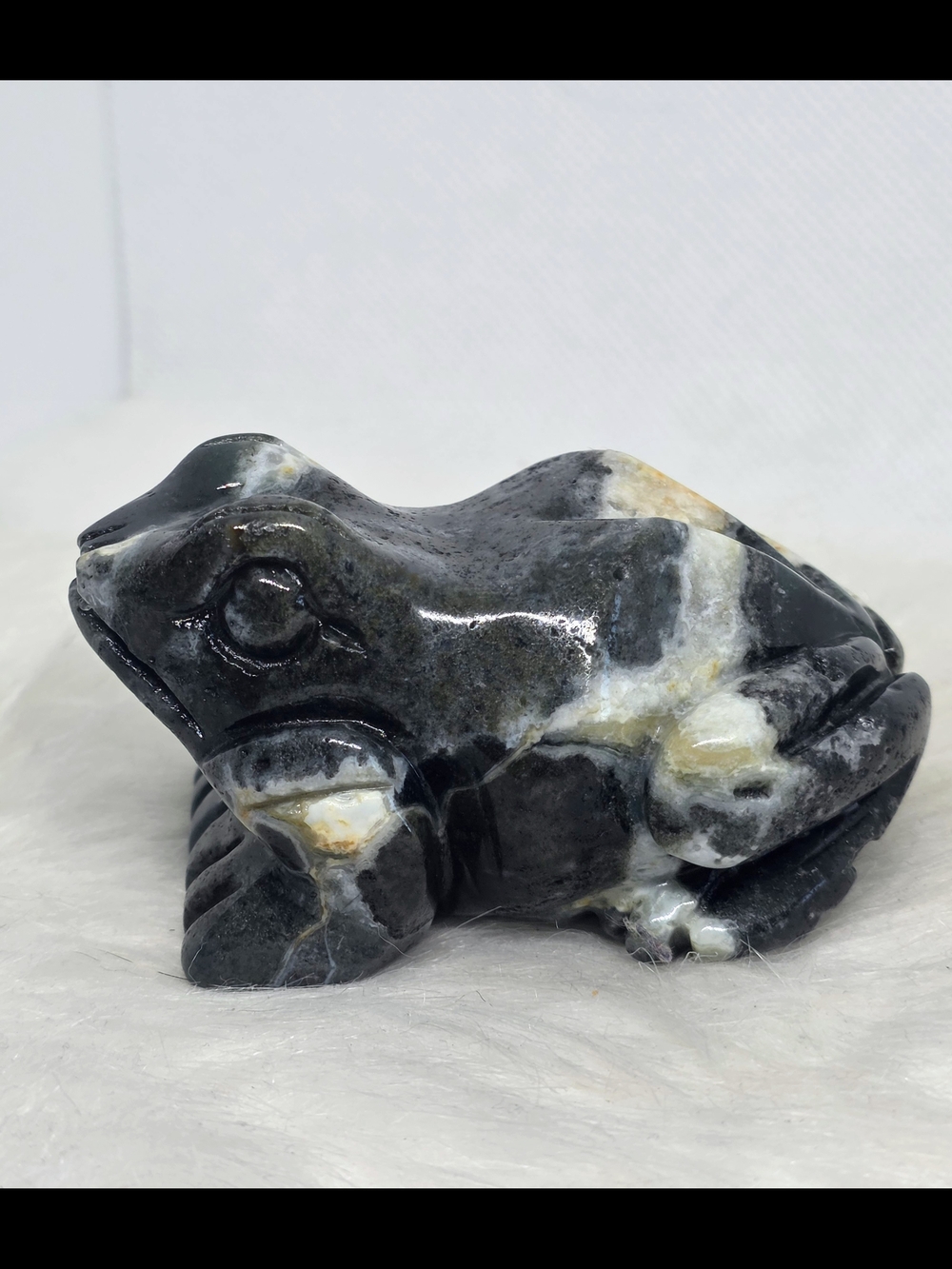 Ocean Jasper Frog Carving | Natural Crystal Frog Figurine | Ocean Jasper Collect